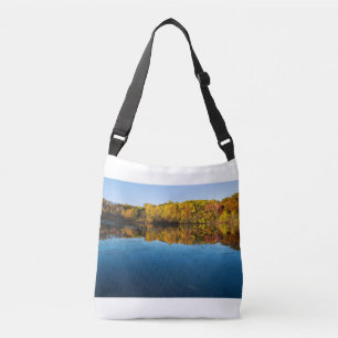 marthaler park woodlands and pond spring sunrise crossbody bag