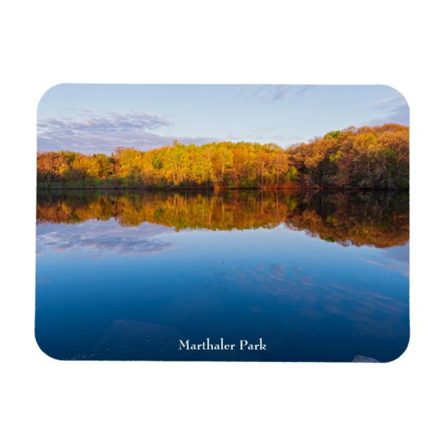 marthaler park woodlands and pond spring sunrise magnet (Horizontal)