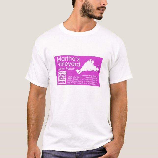 Marthas Vineyard Beach Permit 2024 T-Shirt (Front)