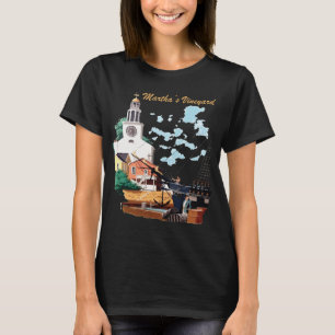 Martha's Vineyard Church Harbour Travel T-Shirt