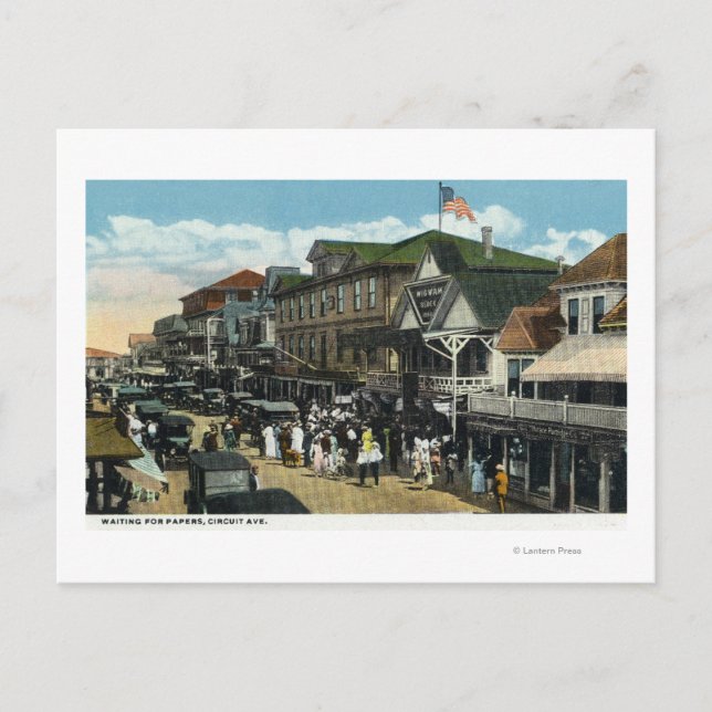 Martha's Vineyard, Circuit Avenue Scene Postcard (Front)