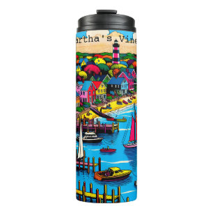 Martha's Vineyard   Colorful Abstract Art Thermal Tumbler