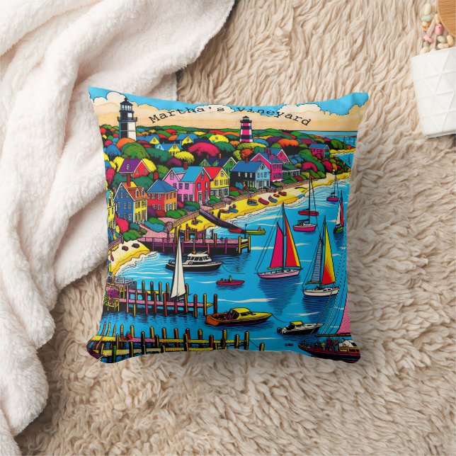Martha's Vineyard | Colourful Abstract Art Cushion (Blanket)