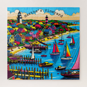 Martha's Vineyard   Colourful Abstract Art Jigsaw Puzzle