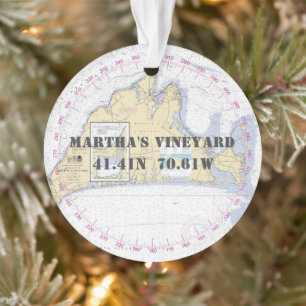 Martha's Vineyard Commemorative Nautical 2-Sided Ornament