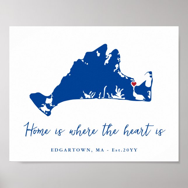 Martha's Vineyard Edgartown Housewarming Gift Poster (Front)