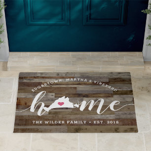 Martha's Vineyard Home Town Personalised Wood Look Doormat