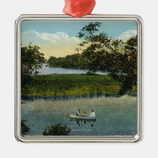 Martha's Vineyard, Lake Tashmoo Scene Metal Tree Decoration (Front)