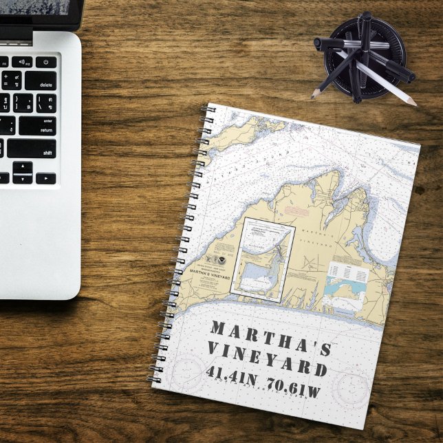 Martha's Vineyard Latitude Longitude Boater's Notebook (Martha's Vineyard Authentic Nautical Notebook with Your Latitude and Longitude)