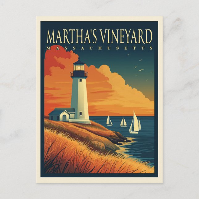 Martha's Vineyard Lighthouse  Postcard (Front)