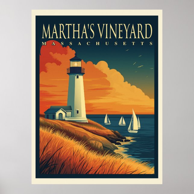 Martha's Vineyard Lighthouse  Poster (Front)