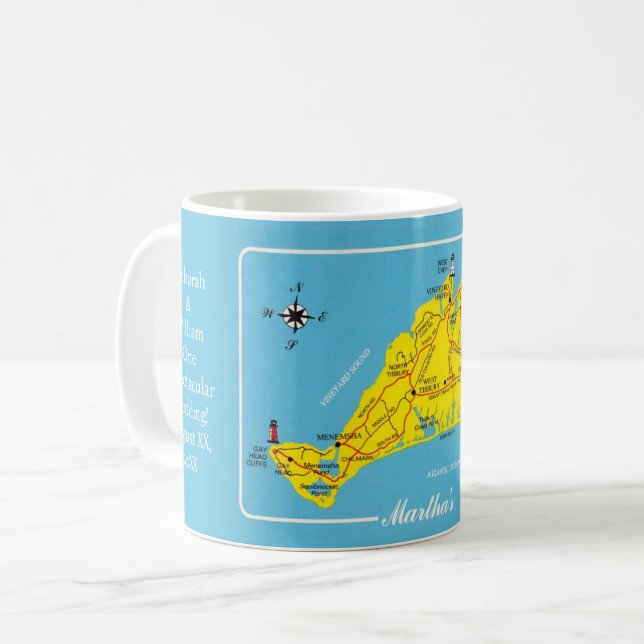 Martha's Vineyard Map Custom Mug (Front Left)