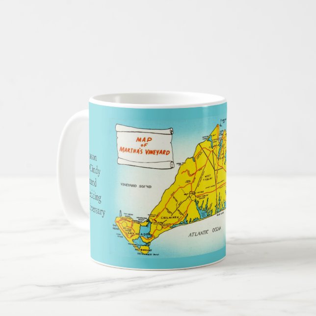 Martha's Vineyard Map Custom Mug (Front Left)