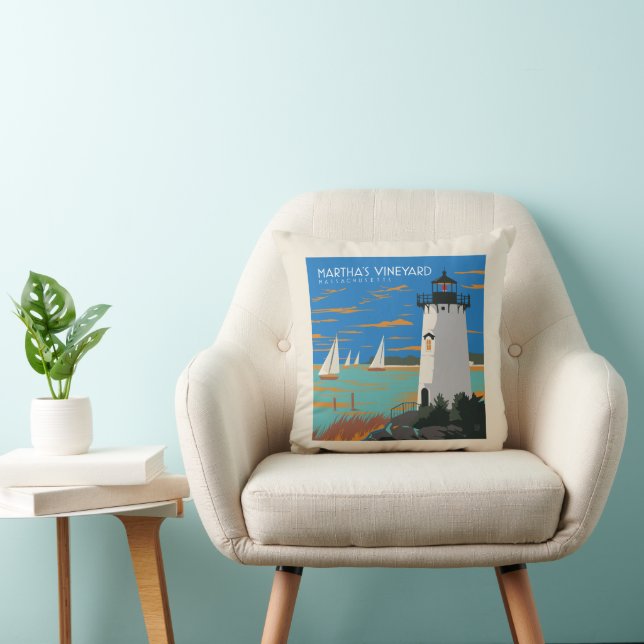 Martha's Vineyard, Massachusetts | Lighthouse Cushion (Chair)