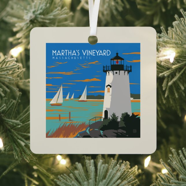 Martha's Vineyard, Massachusetts | Lighthouse Metal Tree Decoration (Insitu)