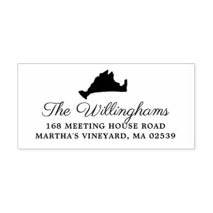 Marthas Vineyard Massachusetts Map Wedding Self-inking Stamp