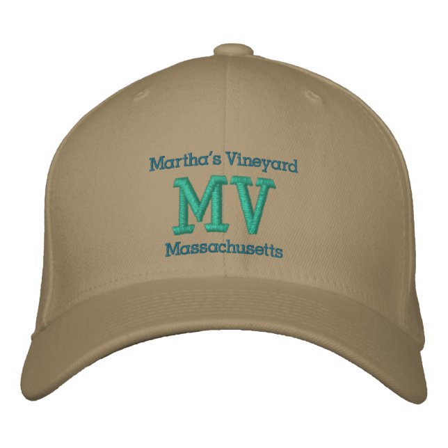 Martha's Vineyard, Massachusetts "MV" Embroidered Hat (Front)