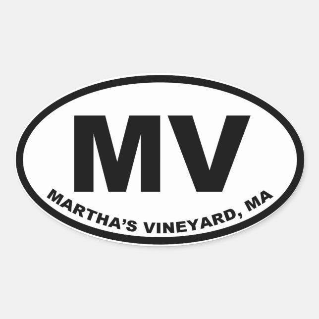 Martha's Vineyard MV Oval Sticker (Front)