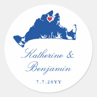 Martha's Vineyard Navy Vineyard Haven Classic Round Sticker