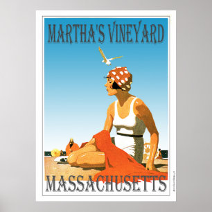 Martha's Vineyard on The Beach Poster