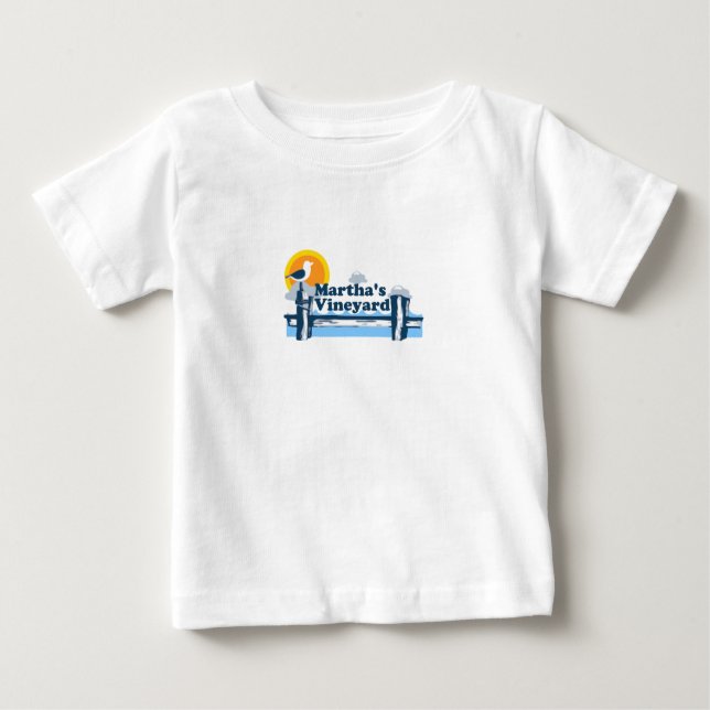 Martha's Vineyard "Pier" Design. Baby T-Shirt (Front)