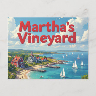 marthas vineyard vacation postcard