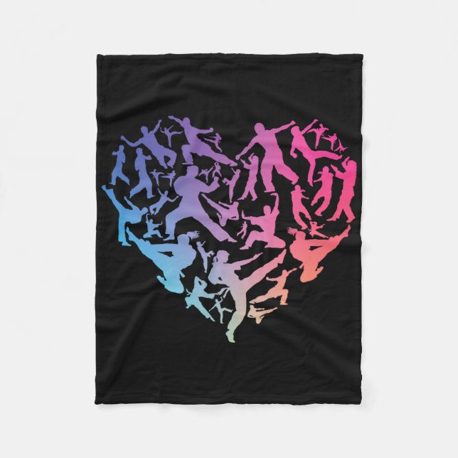 Martial Art Heart Love Training Karate Tae Kwon Do Fleece Blanket (Front)
