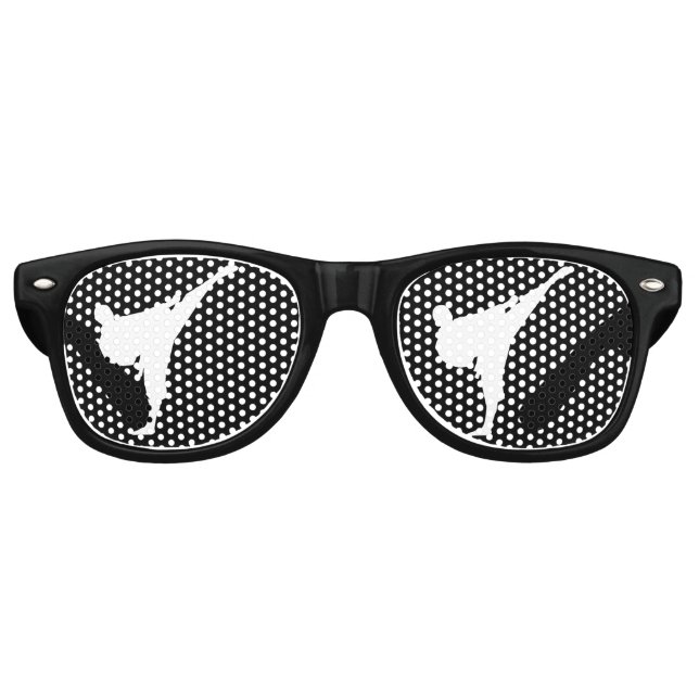 Martial art karate kick ninja black party shades (Front)