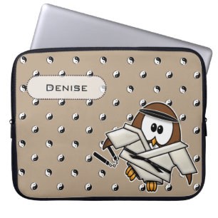 martial art master owl laptop sleeve