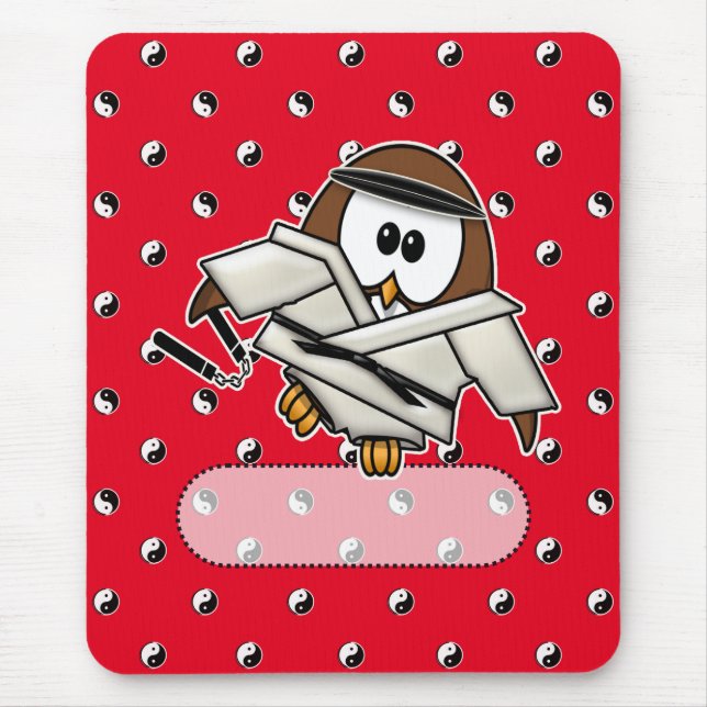 martial art master owl mouse pad (Front)