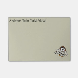 martial art owl post-it notes