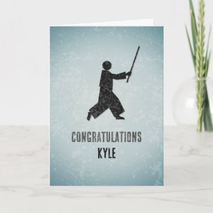 Martial Artist Aikido Stance Congratulations Men's Card
