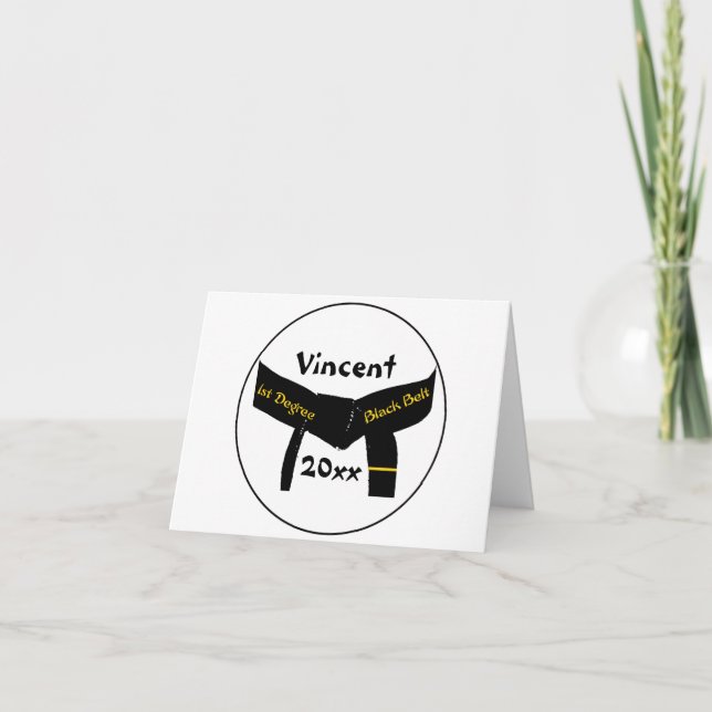 Martial Arts 1st Degree Black Belt Card (Front)