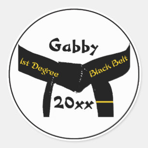 Martial Arts 1st Degree Black Belt Classic Round Sticker