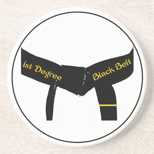 Martial Arts 1st Degree Black Belt Drink Coaster (Front)