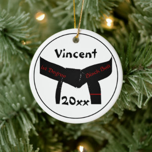 Martial Arts 1st Degree Black Belt (Red) Ornament