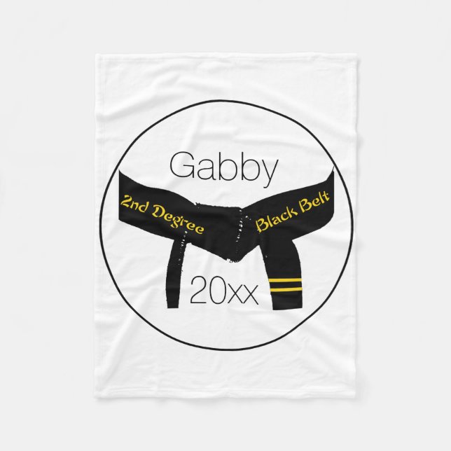 Martial Arts 2nd Degree Black Belt Fleece Blanket (Front)