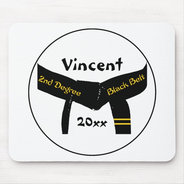 Martial Arts 2nd Degree Black Belt Mouse Pad (Front)