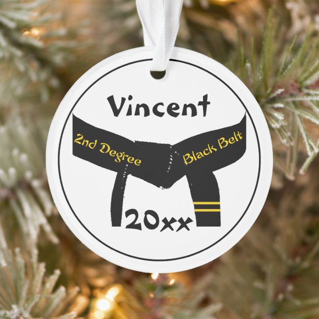 Martial Arts 2nd Degree Black Belt Ornament (Tree)