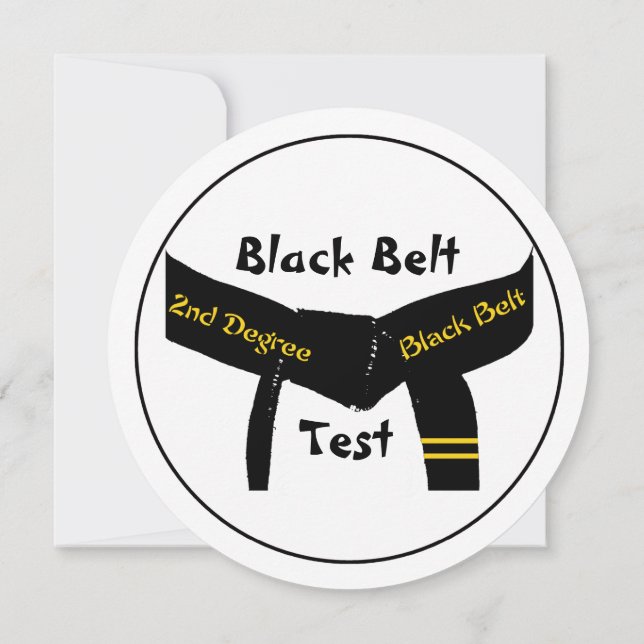 Martial Arts 2nd Degree Black Belt Test Invitation (Back)
