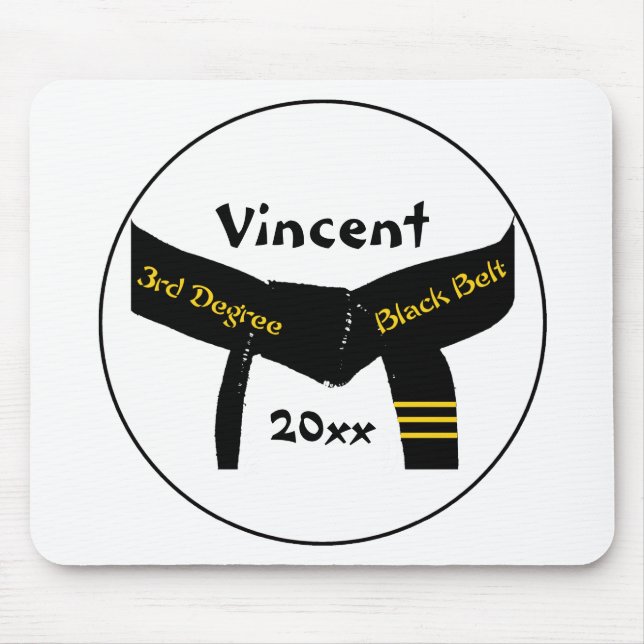 Martial Arts 3rd Degree Black Belt Mouse Pad (Front)