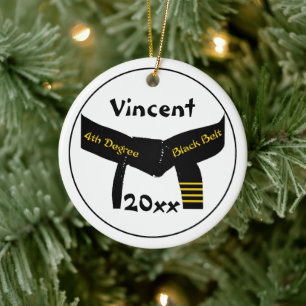Martial Arts 4th Degree Black Belt Ceramic Ornament