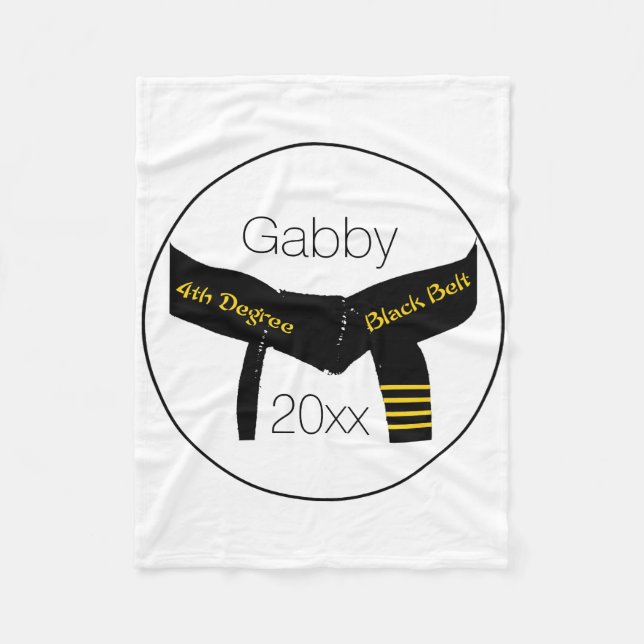 Martial Arts 4th Degree Black Belt Fleece Blanket (Front)