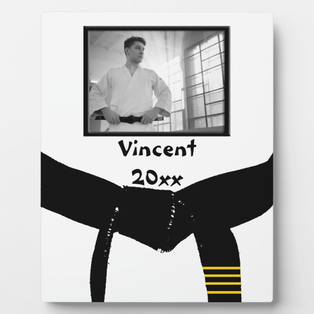 Martial Arts 4th Degree Black Belt Photo Keepsake Plaque (Front)