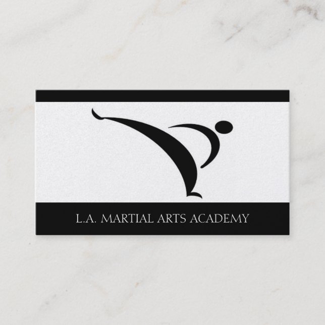 Martial Arts Academy Karate Taekwondo Kung Fu Business Card (Front)