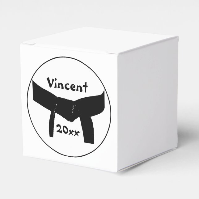 Martial Arts Basic Black Belt Favour Box (Front Side)