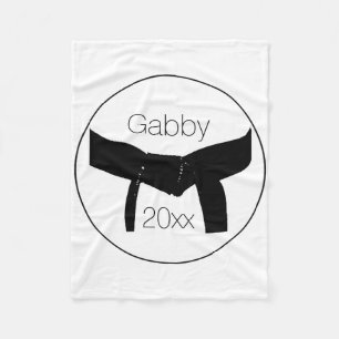 Martial Arts Basic Black Belt Fleece Blanket