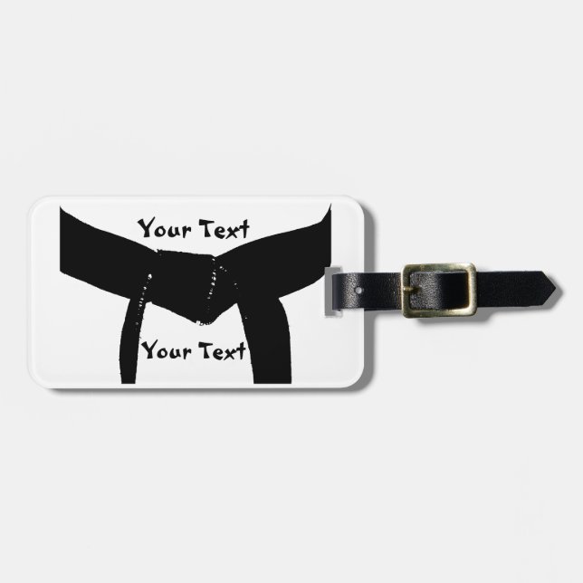 Martial Arts Basic Black Belt Gear Bag Tag (Front Horizontal)