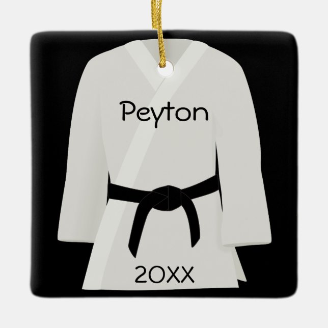 Martial Arts Black Belt Ornament (Front)