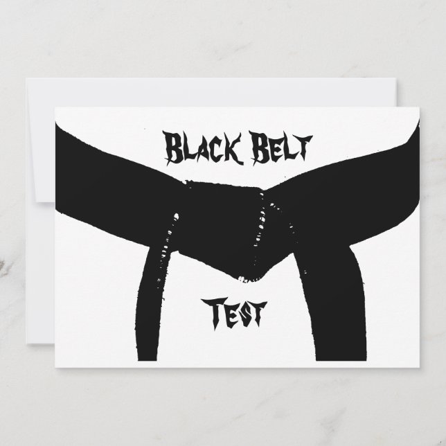 Martial Arts Black Belt Promotion Test Invitation (Back)